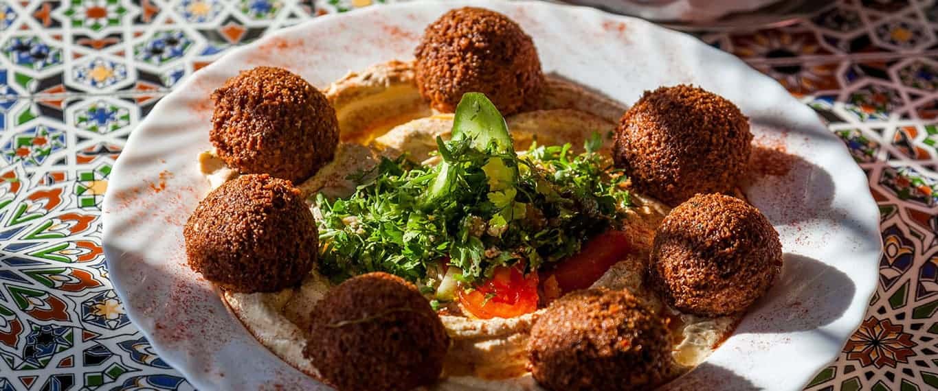 Falafel and hummus