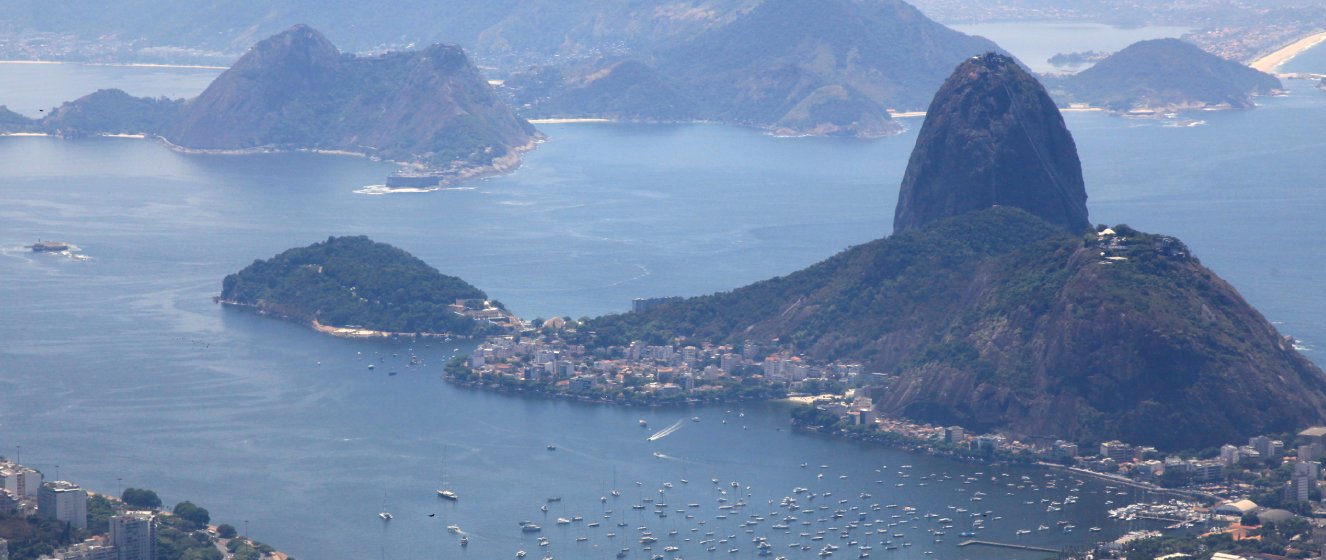 aerial view over rio de janeiro