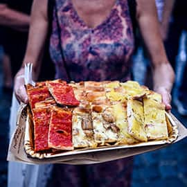 Assorted pizza slices