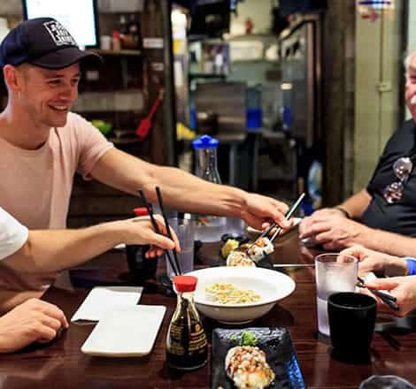 Sushi at the table