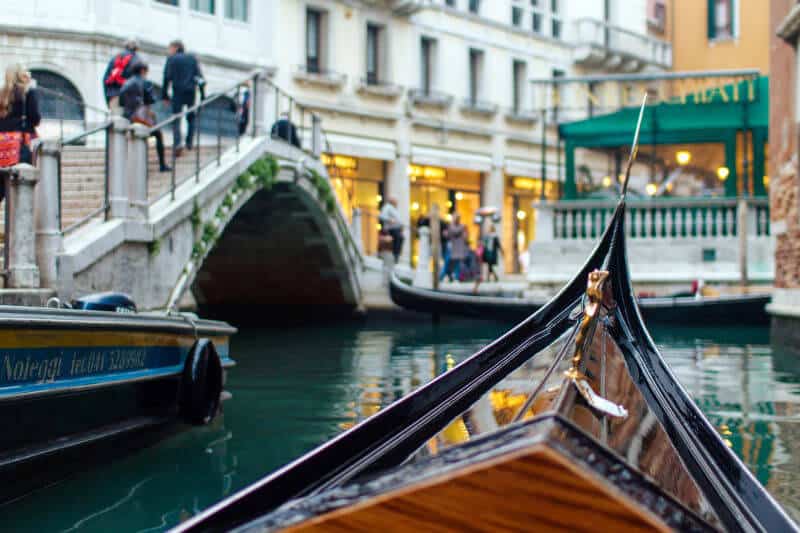 A Venetian gondola is one of the most beautiful crafts in Italy