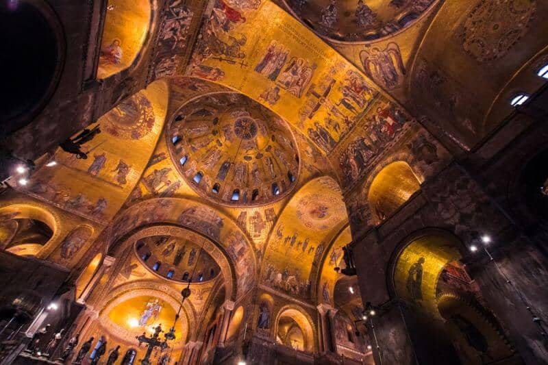 Inside the dome of St Mark's Basilica